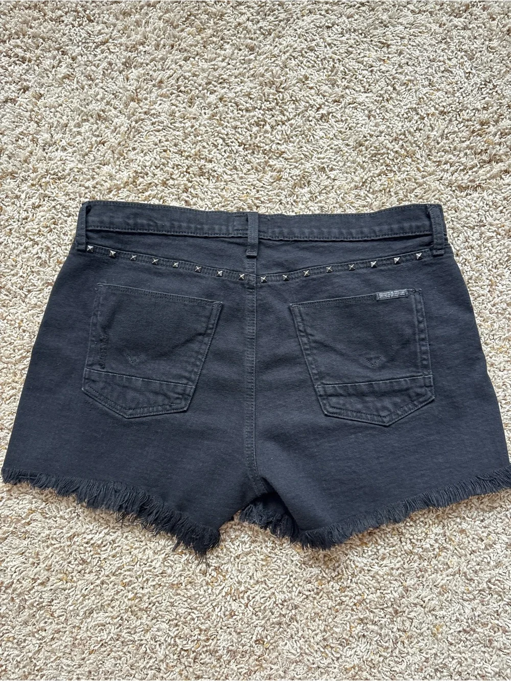 Hudson Jeans Libertine Boyfriend Shorts Black Stud Sz 29